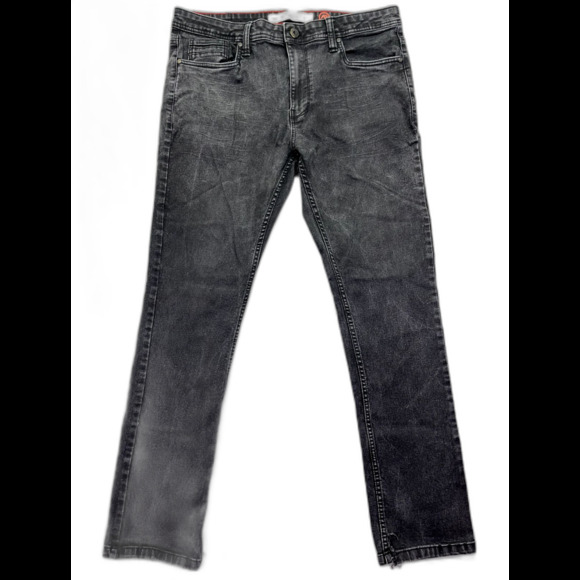 Artful REBEL 36x30‎ Men Straight Leg Black Stretch Denim Jean Cotton Blend Goth - Picture 1 of 16